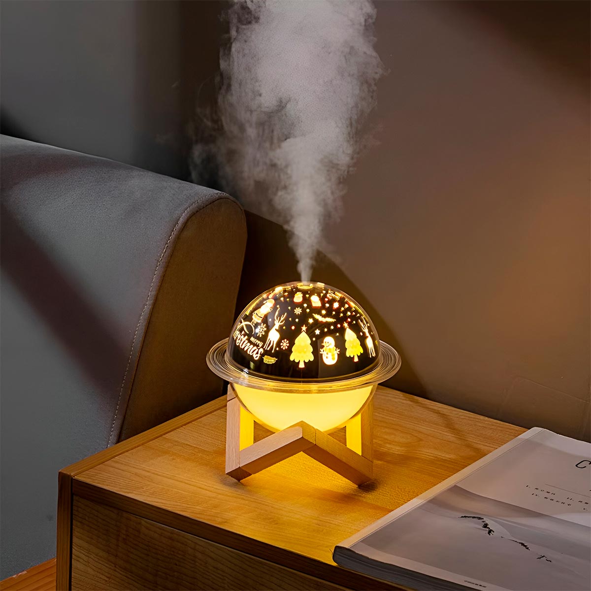 Humidificador Aromático Planetario 3D con Luz Relajante