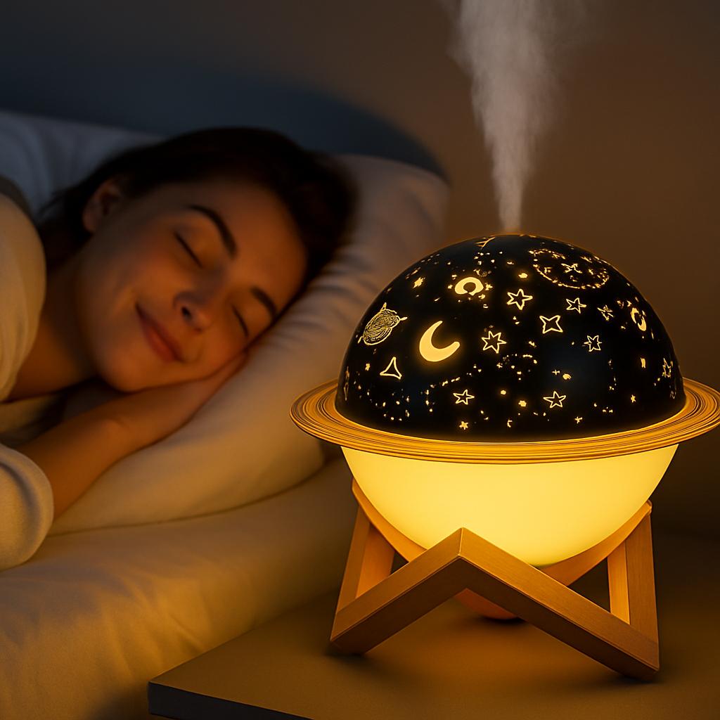 Humidificador Aromático Planetario 3D con Luz Relajante